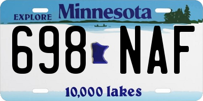 MN license plate 698NAF