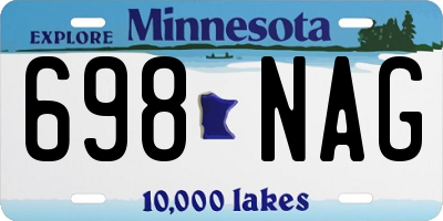 MN license plate 698NAG