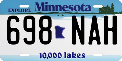 MN license plate 698NAH