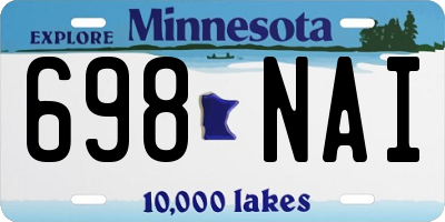 MN license plate 698NAI
