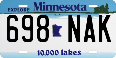 MN license plate 698NAK