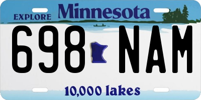 MN license plate 698NAM