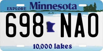 MN license plate 698NAO