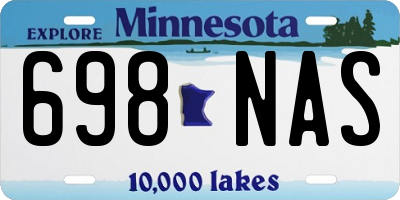 MN license plate 698NAS