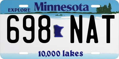 MN license plate 698NAT