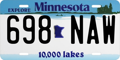 MN license plate 698NAW