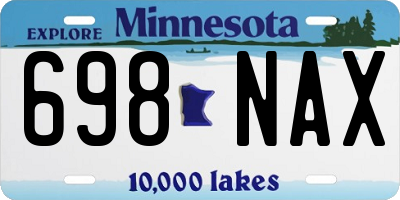 MN license plate 698NAX