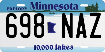 MN license plate 698NAZ