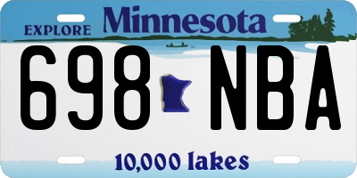 MN license plate 698NBA
