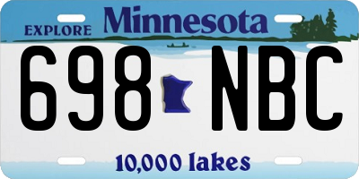 MN license plate 698NBC