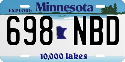 MN license plate 698NBD