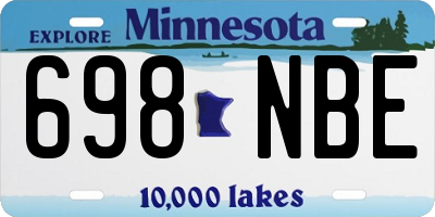 MN license plate 698NBE