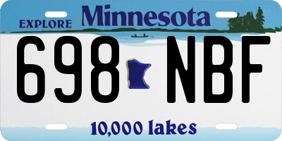 MN license plate 698NBF