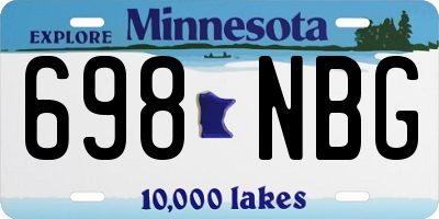 MN license plate 698NBG