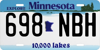 MN license plate 698NBH