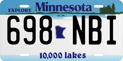 MN license plate 698NBI