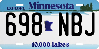 MN license plate 698NBJ