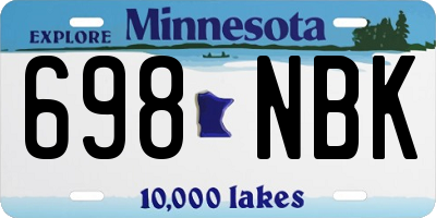MN license plate 698NBK