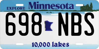 MN license plate 698NBS