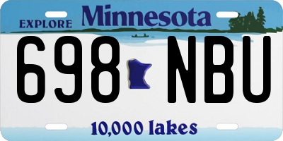 MN license plate 698NBU
