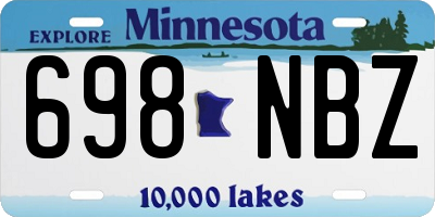 MN license plate 698NBZ