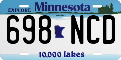 MN license plate 698NCD