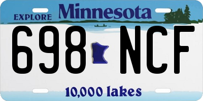 MN license plate 698NCF