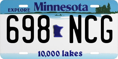 MN license plate 698NCG