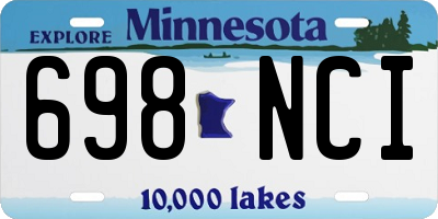 MN license plate 698NCI