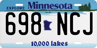 MN license plate 698NCJ