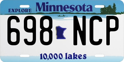 MN license plate 698NCP