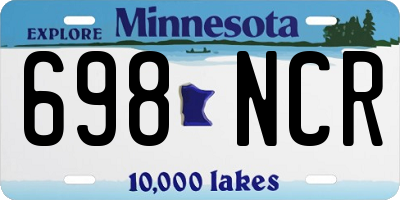 MN license plate 698NCR