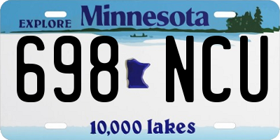 MN license plate 698NCU
