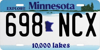 MN license plate 698NCX