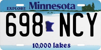 MN license plate 698NCY