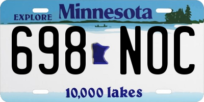 MN license plate 698NOC