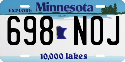 MN license plate 698NOJ