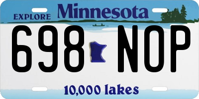 MN license plate 698NOP