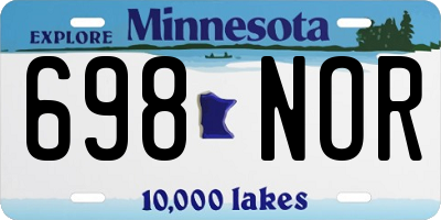 MN license plate 698NOR