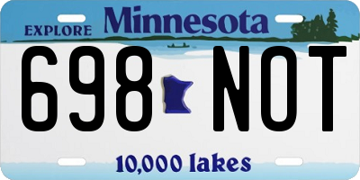 MN license plate 698NOT