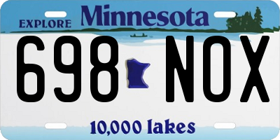 MN license plate 698NOX