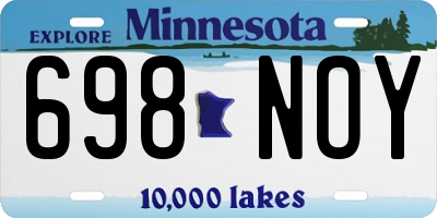 MN license plate 698NOY