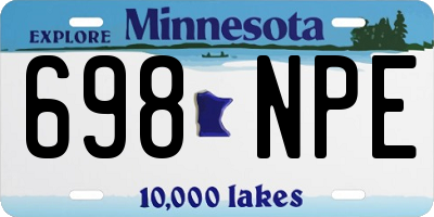 MN license plate 698NPE