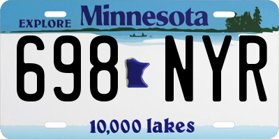 MN license plate 698NYR