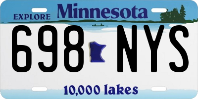 MN license plate 698NYS