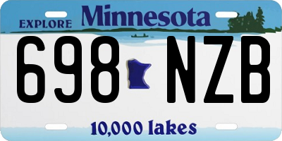 MN license plate 698NZB