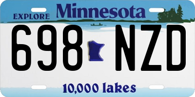 MN license plate 698NZD