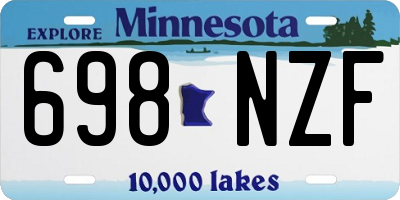 MN license plate 698NZF