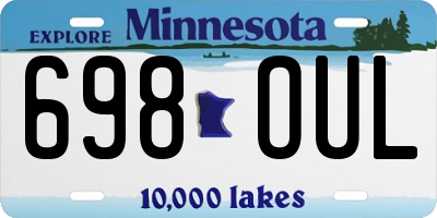 MN license plate 698OUL