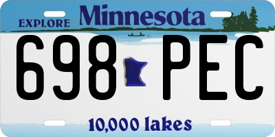 MN license plate 698PEC
